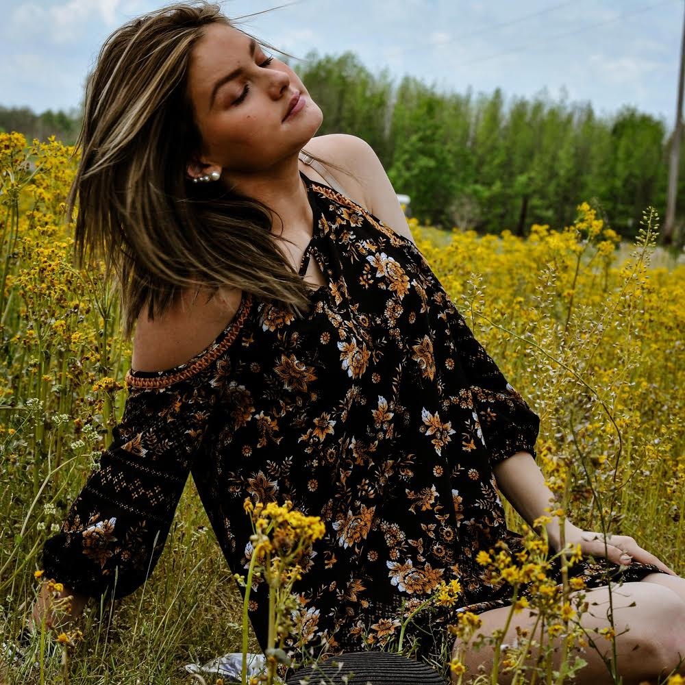 Boho Floral Print Cold Shoulder Dress - Picture 5 of 6
